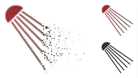 Decomposed Dotted Halftone Spray Source Icon Stock Illustration