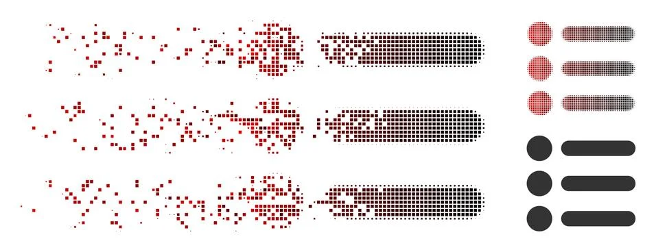 Decomposed Pixel Halftone Items Icon 스톡 일러스트