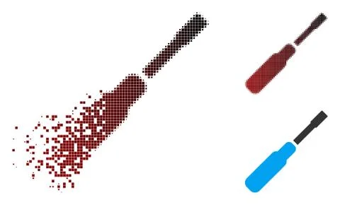 Decomposed Pixel Halftone Screwdriver Icon Stock Illustration
