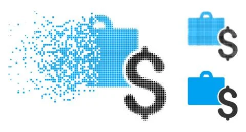 Decomposed Pixelated Halftone Accounting Icon Stock Illustration