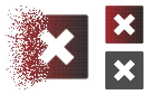 Decomposed Pixelated Halftone Close Icon Illustrazione stock