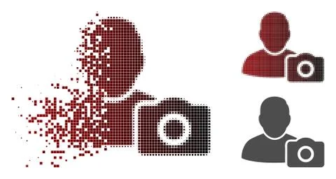 Decomposed Pixelated Halftone User Photo Icon Stock Illustration