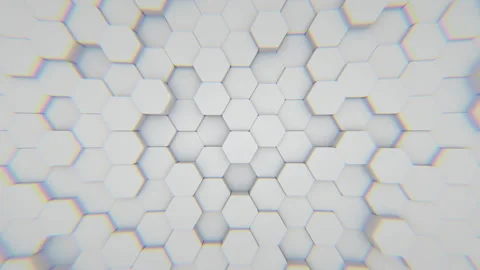 Decomposition of light into rainbow colors from moving opaque hexagonal prisms Stock Footage 125294724