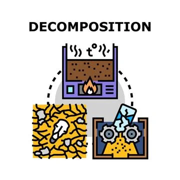 Decomposition process illustrating various breakdown methods Stock Illustration