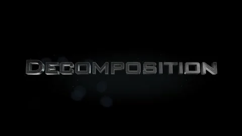 Decomposition title metal text on black alpha channel background Stock Footage 296266190