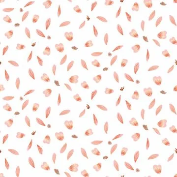 Deconstructed flowers toss seamless vector pattern Stock Illustration