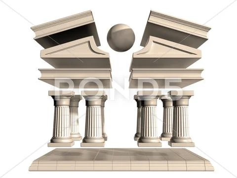 Deconstructed greek temple Stock Illustration