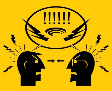 Deconstructive Communication. People quarreling. Stock Illustration