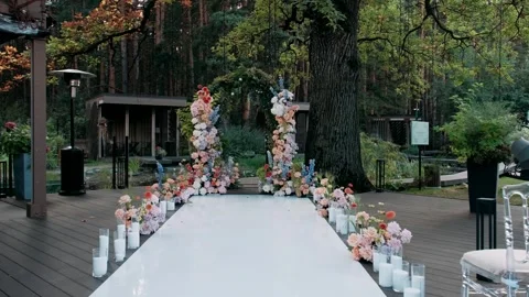 Decor arch for registration of marriage Stock Footage 320230729