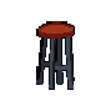 Decor bar stool pixel art vector illustration Stockillustratie