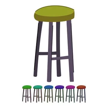 Decor bar stool vector cartoon graphic Stock Illustration
