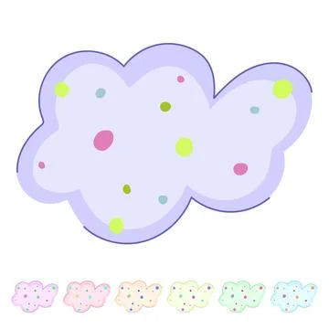 Decor boho cloud vector cartoon graphic イラスト素材