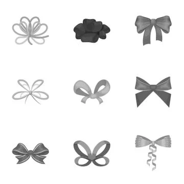 Decor, bows, node, and other web icon in monochrome style.Bow, ribbon Illustrazione stock
