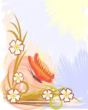 Decor with butterfly Stock Illustration