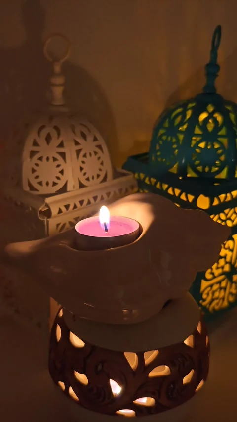 Decor with candles Stock Footage 329888658