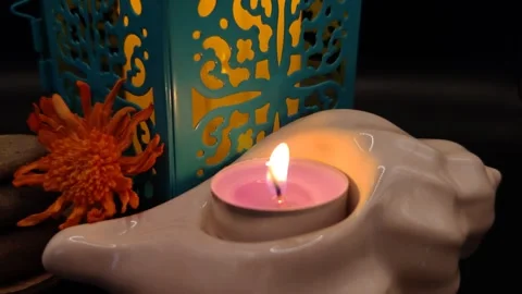 Decor with candles Stock-Footage 329936867