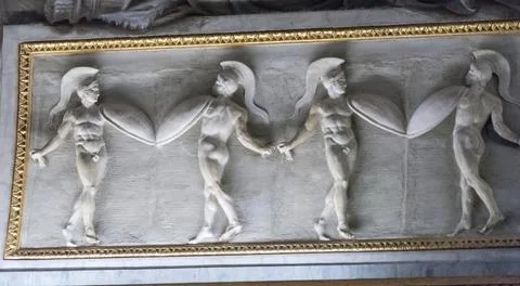 Decor elements of the Borghese Gallery in Rome Stock Photos