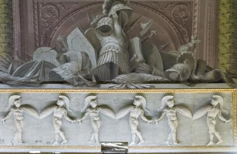 Decor elements of the Borghese Gallery in Rome Stock Photos