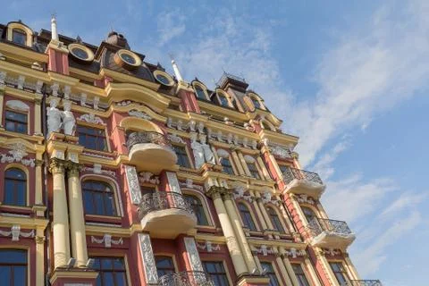 Decor elements of the facade of a vintage building. Kiev 写真素材