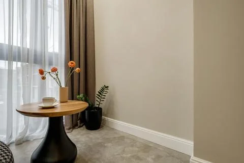 Decor elements of the guest room and rest room with a tea table, an armchair  写真素材