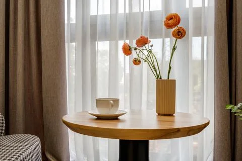 Decor elements of the guest room and rest room with a tea table, an armchair  写真素材