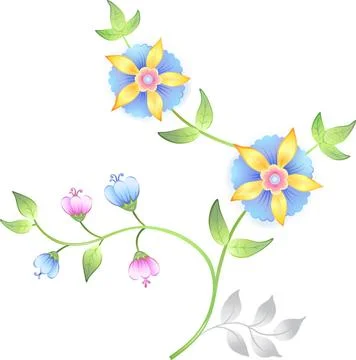 Decor floral elements set Decor floral elements set isolated on white back... Stock Photos