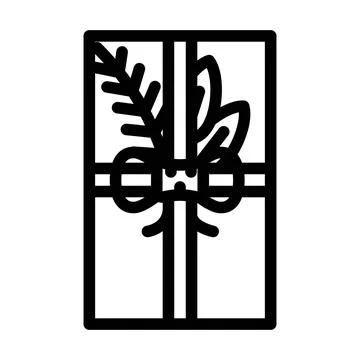 Decor gift box line icon vector illustration Stock Illustration