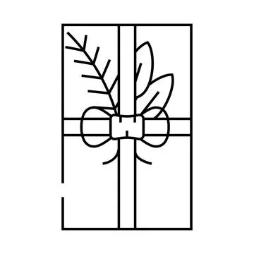Decor gift box line icon vector illustration イラスト素材