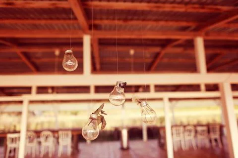 Decor with light bulbs Stock Photos