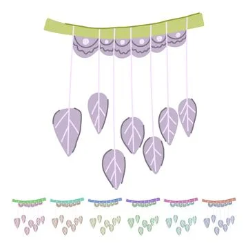Decor macrame wall hanging vector cartoon graphic Stock Illustration