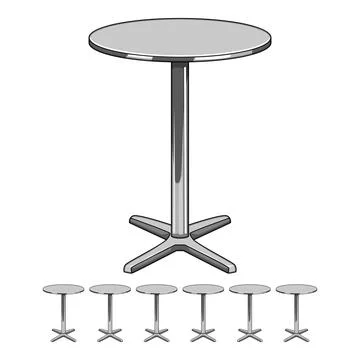 Decor metal table cartoon vector graphic Stock Illustration