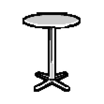 Decor metal table pixel art vector illustration Stock Illustration