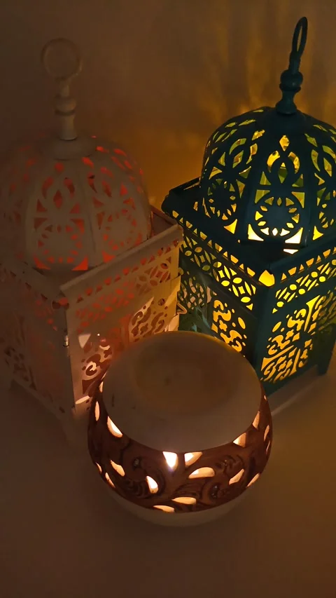 Decor with Moroccan lanterns Video stock 329888660