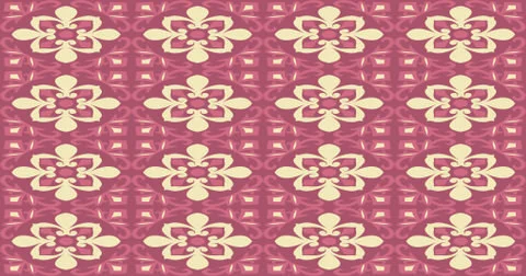 Decor pattern template retro repeating symmetrical flora decor Illustrazione stock