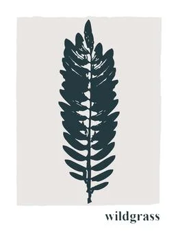 Decor printable art. Hand drawn vector illustrations of wild grasses Stock Illustration