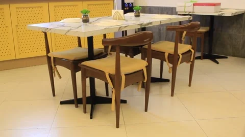 Decor Props on top a Table  on native wooden modern chair on surfaces Stock Footage 160861102