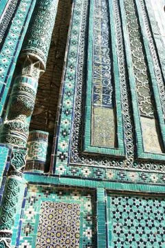Decor in samarkand mosque 库存照片