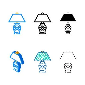Decor table concepts lamp color icon vector Stock Illustration