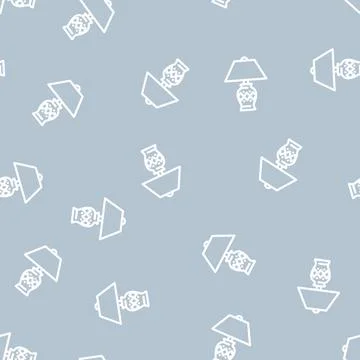Decor table lamp line vector seamless pattern 스톡 일러스트