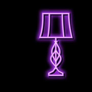 Decor table lamp neon glow icon illustration Stock Illustration