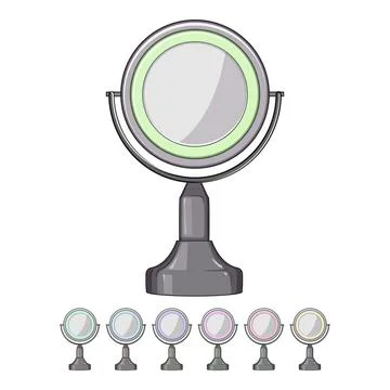 Decor table mirror cartoon vector graphic Stock Illustration