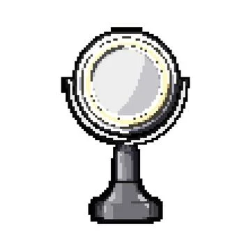 Decor table mirror pixel art vector illustration Stock Illustration
