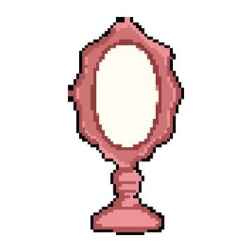 Decor table mirror pixel art vector illustration Stock Illustration