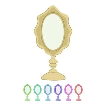Decor table mirror vector cartoon graphic Stock Illustration