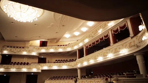 The décor in the theatre building Stock Footage 71094470