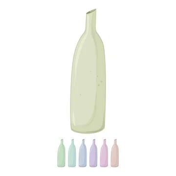 Decor vase flower ceramic cartoon vector graphic Stock Illustration