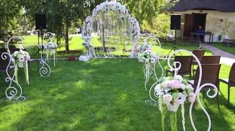 The decor of the wedding ceremony Stock Footage 44387006