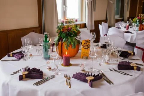 Decor wedding flowers table Foto stock