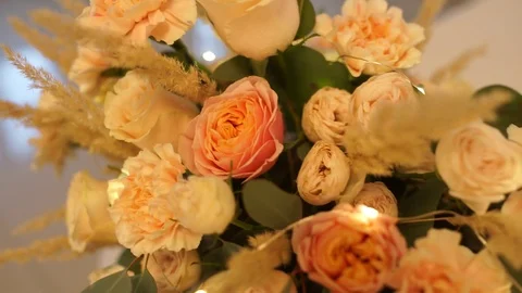 Decor on the wedding table Stock Footage 125333374