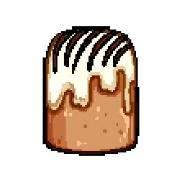 Decorate easter cupcake pixel art vector illustration Illustrazione stock